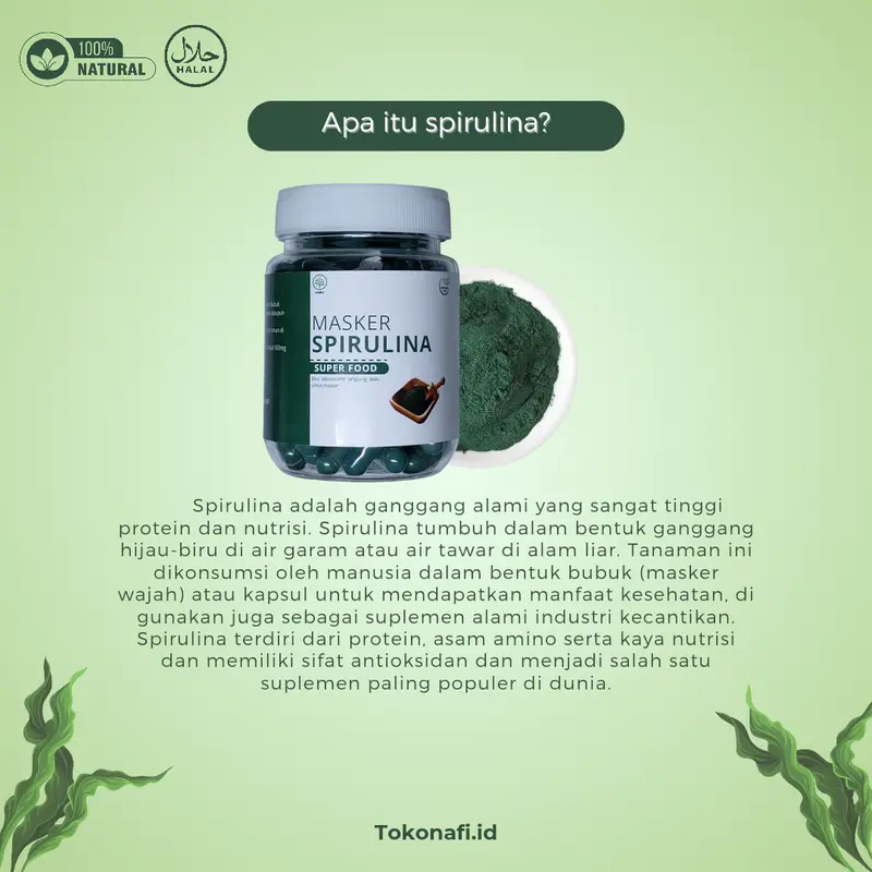 Masker Wajah Spriluna 50/100 Kapsul untuk Mencerahkan Kulit dan Mengatasi Jerawat 1