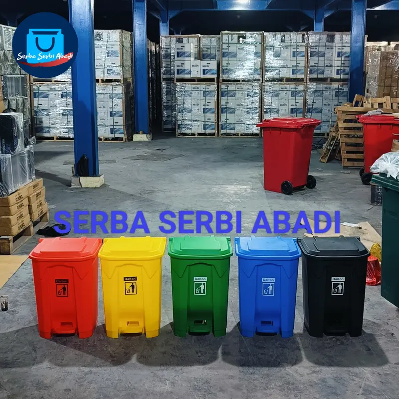 dust bin tong sampah injek dalton 80 Liter, biru, merah, hijau, kuning 0