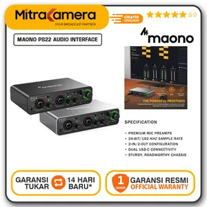 Maono PS22 Audio Interface for Recording Soundcard 2 Inputs