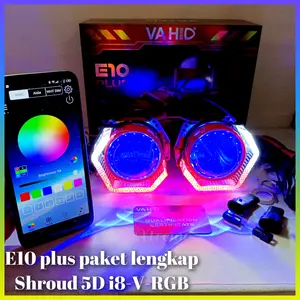 Bi-LED vahid E10 plus flat | Projector lens 3 inch paket lengkap