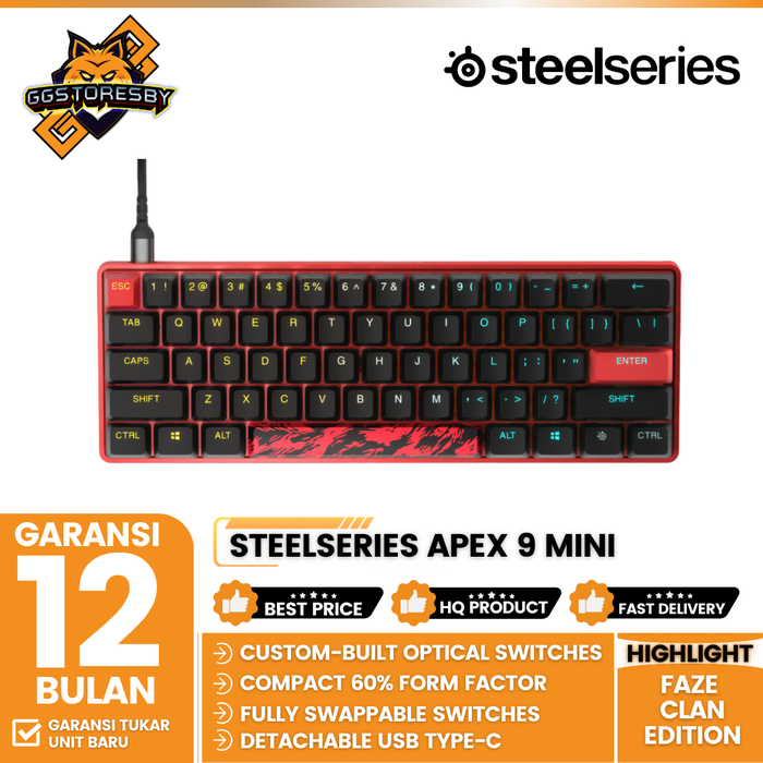 Gambar STEELSERIES APEX 9 MINI FAZE CLAN EDITION Gaming Keyboard dari GGSTORESBY Kota Surabaya Tokopedia