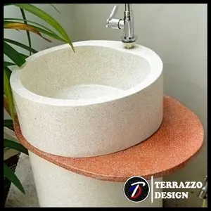 Washtafel standing plus meja bahan 100% terazzo