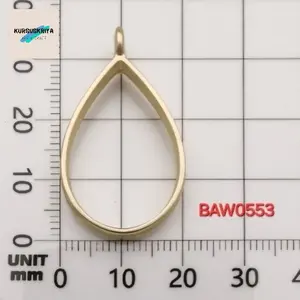 bezel bingkai liontin bentuk teardrop warna gold/silver/bronze