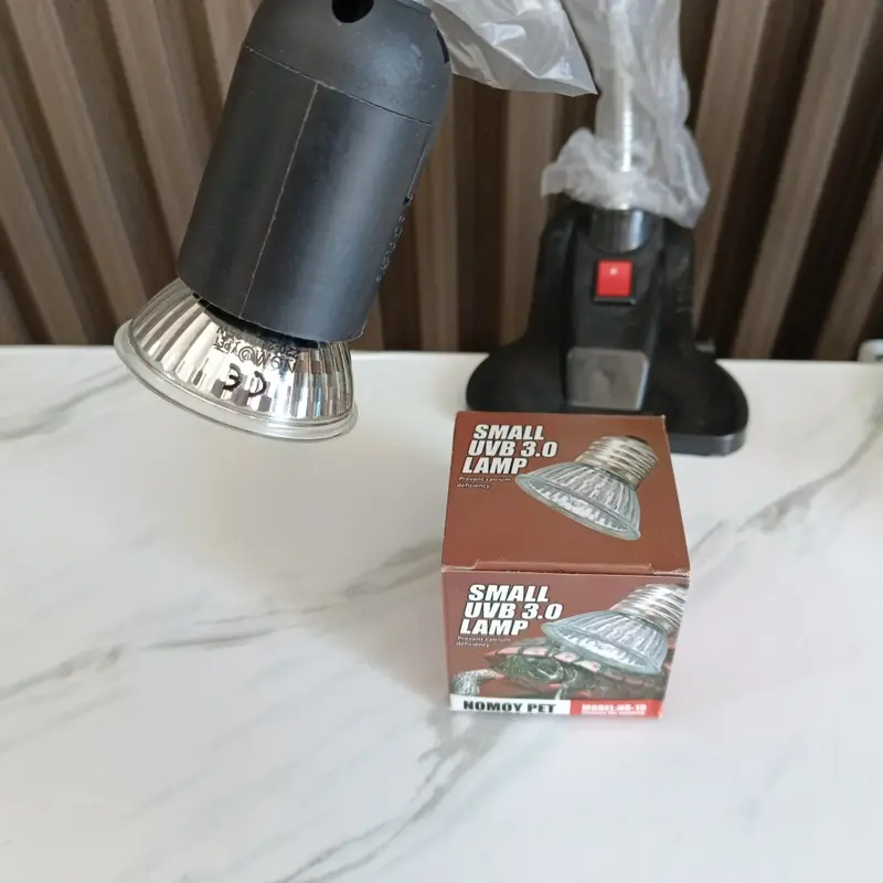 hamutaro lampu reptil set lampu uva & uvb penghangat kandang kura kura iguana 2