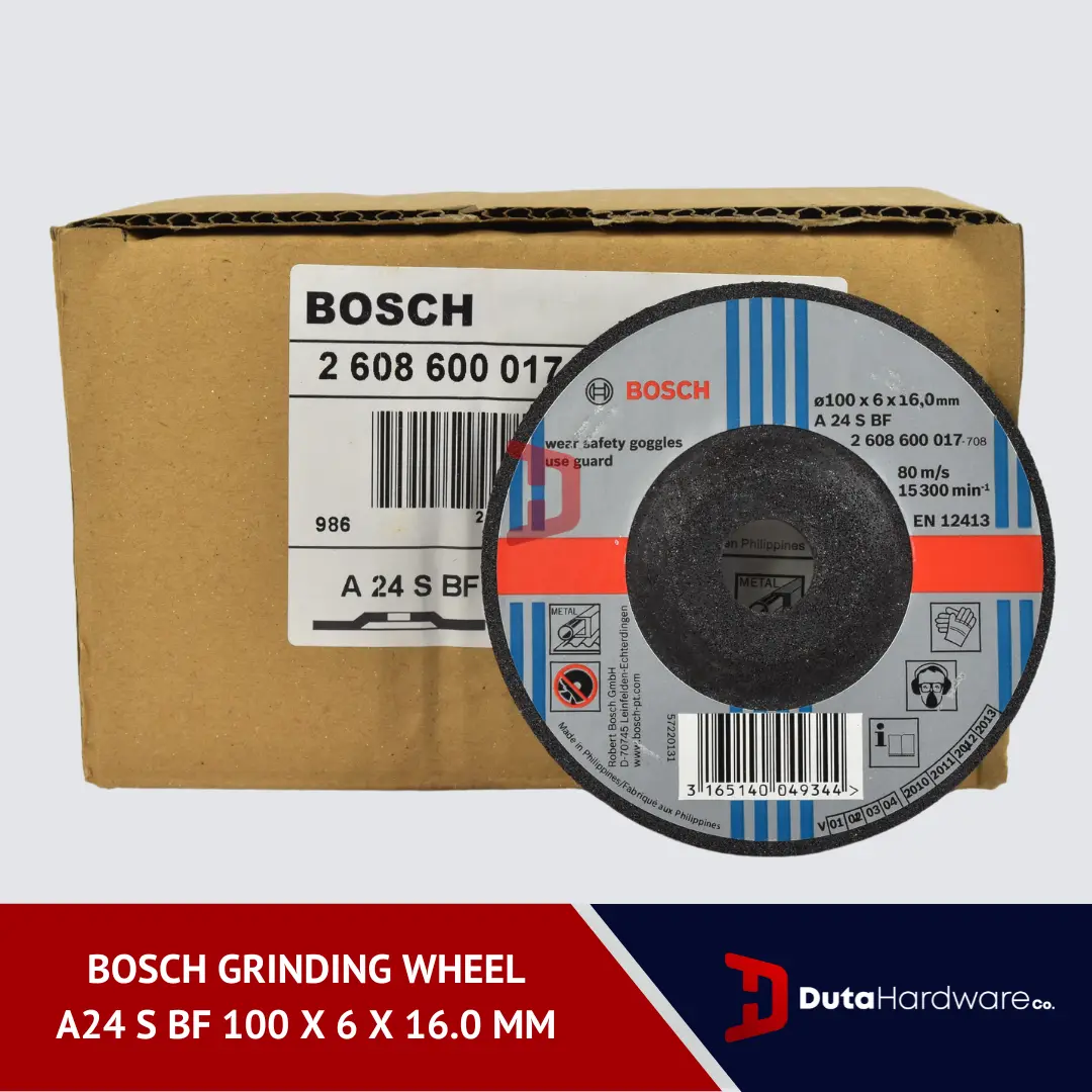 Bosch Mata Gerinda 4" A 24 S BF 100 x 16 x 6 mm - Batu Gurinda Poles