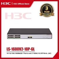 Gambar H3C S1600V2-18P L2 Ethernet Switch with 16*10/100/1000BASE-T Ports and 2*100M/1G SFP Ports, (AC) -LS-1600V2-18P-GL dari H3C Official Store Kota Administrasi Jakarta Barat 1 Tokopedia