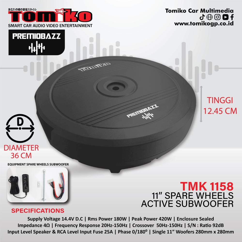 Tomiko TMK 1158 11 Inch Spare Wheels Active Subwoofer - Subwoofer Ban