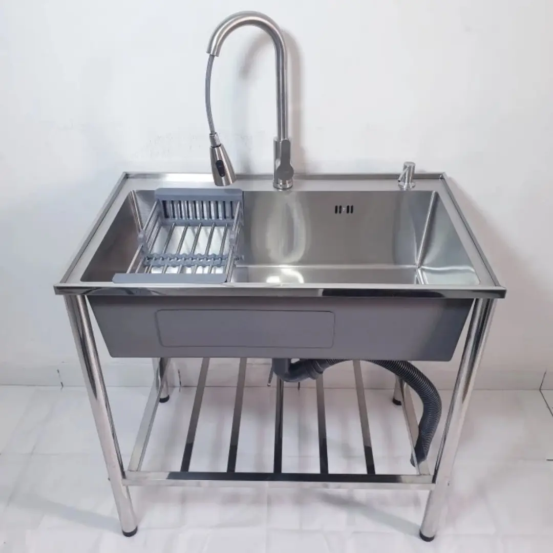 BAK CUCI PIRING STAINLESS PORTABEL / KITCHEN ZINK PORTABEL KRAN TARIK 75×45