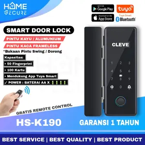 HOMS Smart Door Lock Untuk Pintu Kaca Frameless Almunium Kayu With App