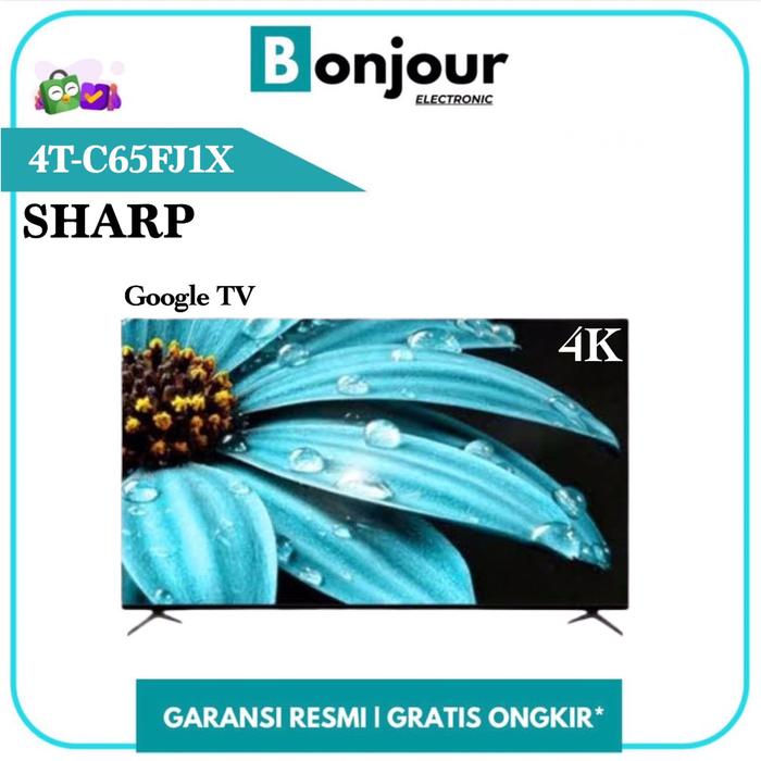 Gambar TV Sharp 65 Inch 4T-C65FJ1X 4K UHD Google TV 65Inci Sharp Frameless Design 4TC65FJ1X dari Bonjour Electronic Official Kota Depok Tokopedia