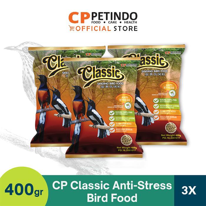 Gambar CP Classic Anti-Stress Pakan Burung 400gr Bird Food - Isi 3 dari CPPETINDO Official Shop Kota Medan Tokopedia