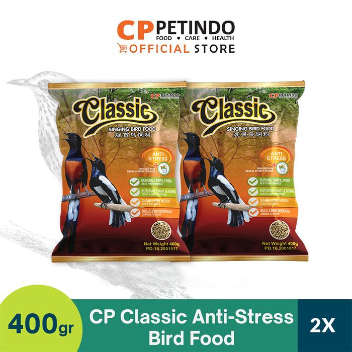 Gambar CP Classic Anti-Stress Pakan Burung 400gr Bird Food - Isi 2 dari CPPETINDO Official Shop Kota Depok Tokopedia