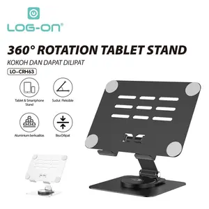 HOLDER LOG ON STAND BUAT TAB/TABLET LO-CRH63 ALUMINIUM - HOLDER MEJA TABLET