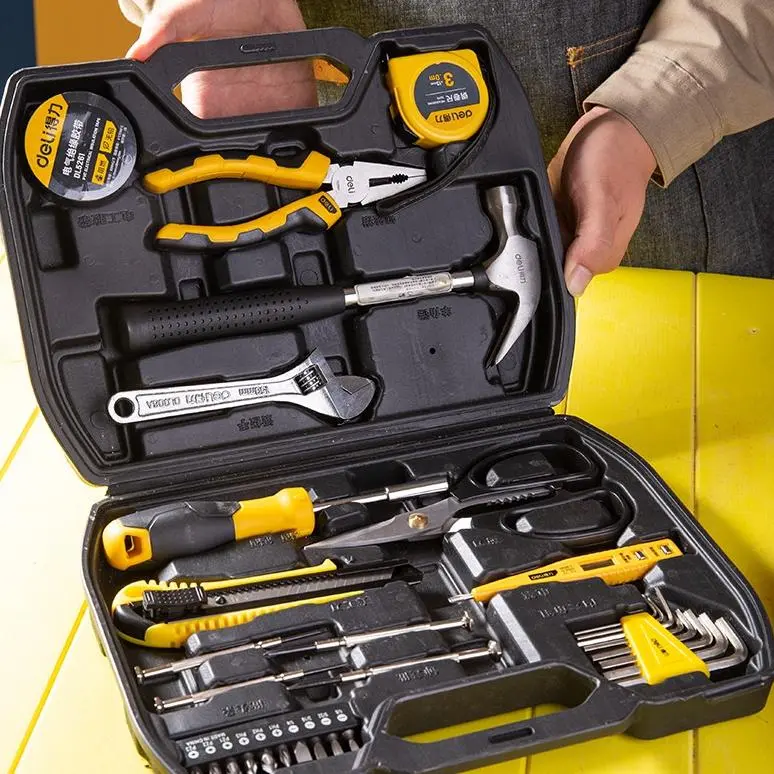 Big sale Deli Household Tool Kits / Set Perkakas Pertukangan 31pcs/set DL5972 BERKUALITAS