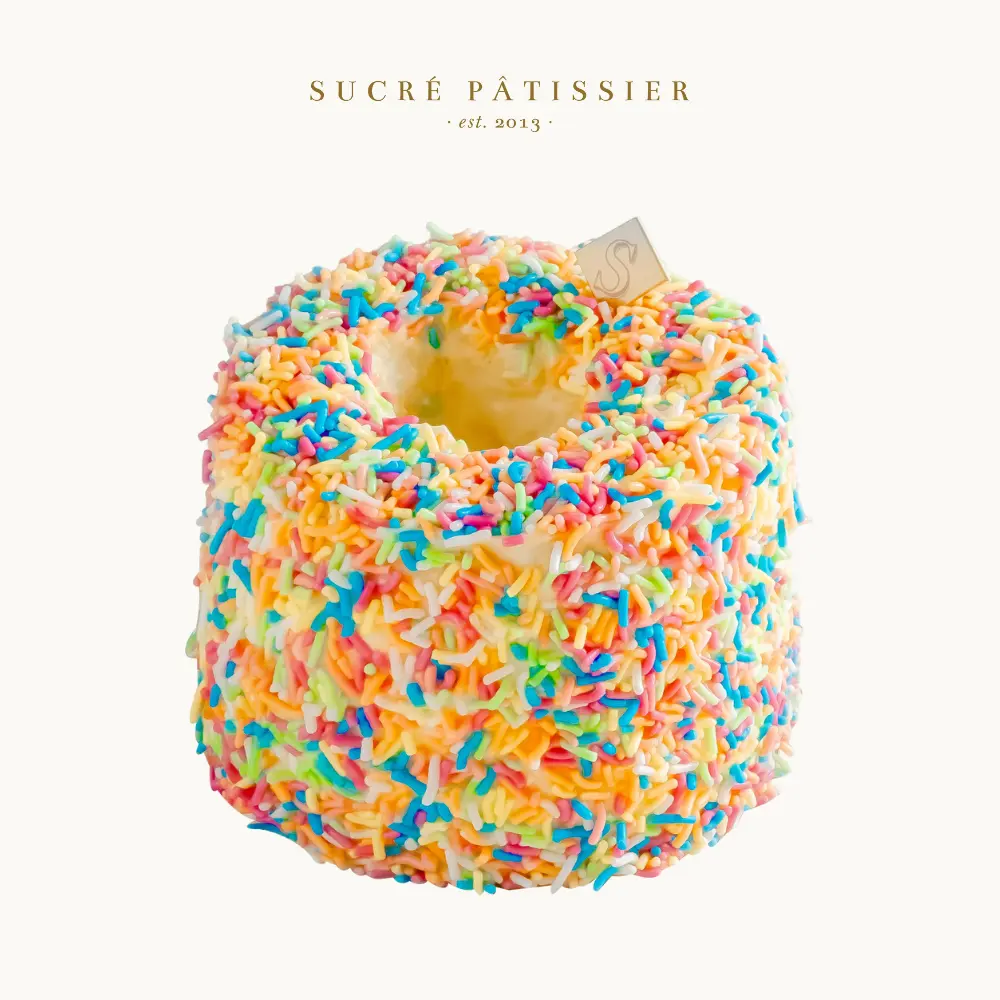 Mini Rainbow Sprinkle Chiffon Cake Sucre Patissier 10cm