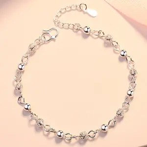 Gelang titanium wanita gelang titanium anti karat gelang rantai korean style bracelet bangle korea gelang rantai pearl