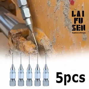 Kepala Nepel Pompa Gemuk Jenis Jarum Dapat Dilepas 5Pc Grease Gun Kepala Pistol Gemuk Kepala Pompa Grease Aksesori Pistol