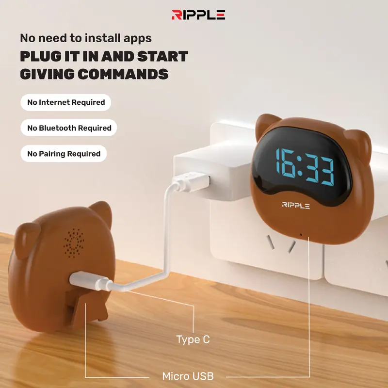 [ NEW ] Ripple NUKI Smart AI AC Remote TV AC Alarm Night Lamp Smart air conditioner remote control 4