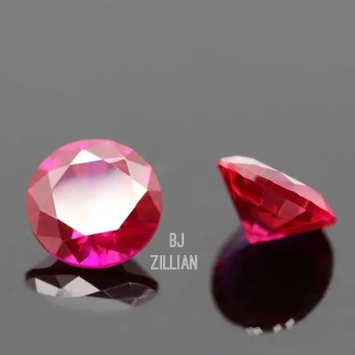 Ruby Red Pink Corundum 3 - 8MM Sintetic Brilliant Round Shape