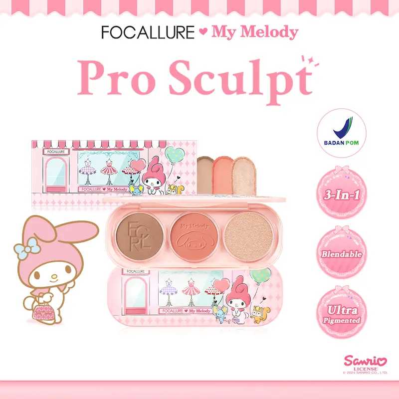 FOCALLURE X Sanrio #DressUpSlay Pro Sculpt 3-in-1 Facial Palette FA-F45 1