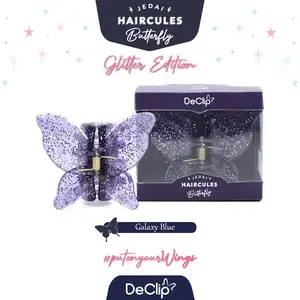 Jedai Haircules butterfly Jepit rambut kupu kupu declip aksesoris gigi 4 ukuran 4,5 cm