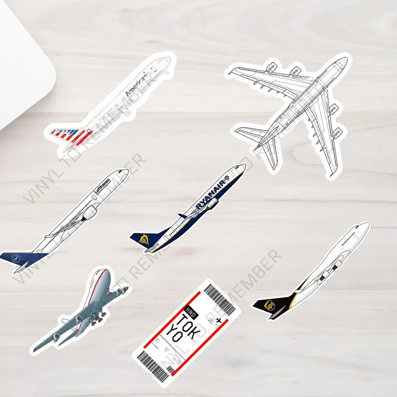 Stiker Pack Desain Tiket Negara Dan Pesawat Penerbangan Boeing Ryan Air Emirates Dll Travel Air plane Country Airplane Plane Flight Sticker Anti Air Kulkas Jurnal DIY Diary Lucu 1