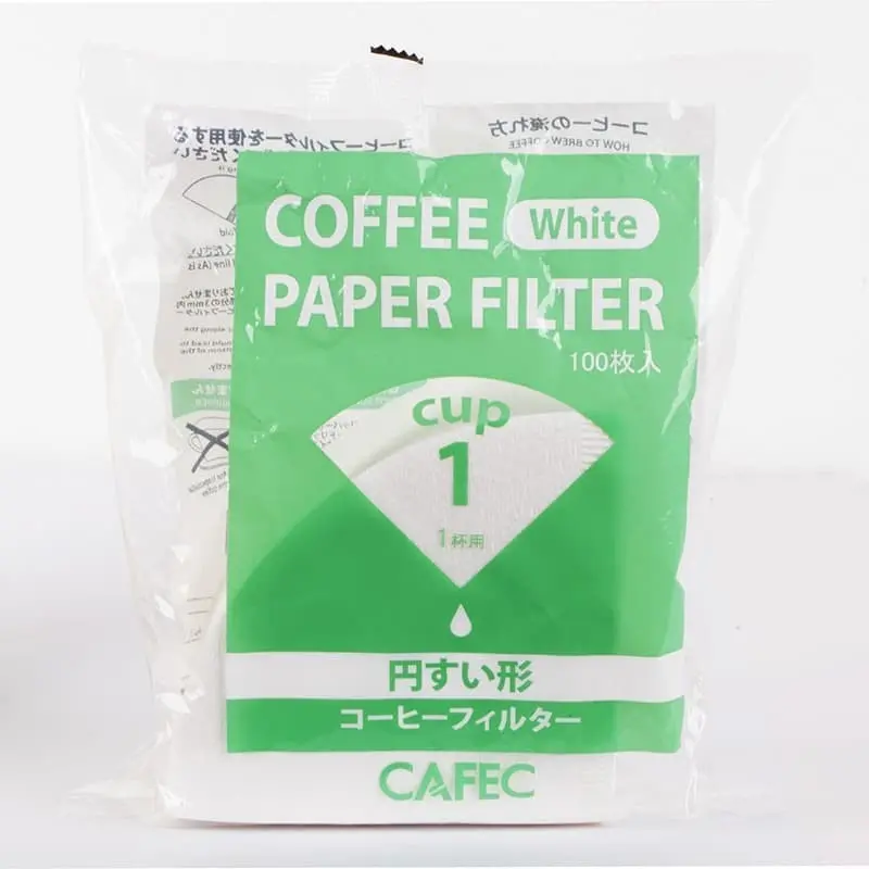 Cafec CC1-100W V60-01 coffee filter saringan kopi putih 100P