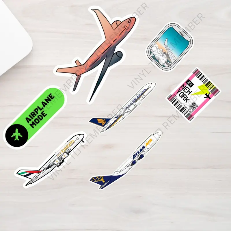 Stiker Pack Desain Tiket Negara Dan Pesawat Penerbangan Boeing Ryan Air Emirates Dll Travel Air plane Country Airplane Plane Flight Sticker Anti Air Kulkas Jurnal DIY Diary Lucu 2
