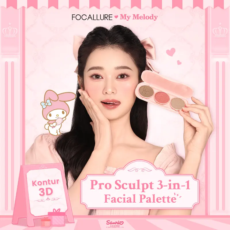 FOCALLURE X Sanrio #DressUpSlay Pro Sculpt 3-in-1 Facial Palette FA-F45 2