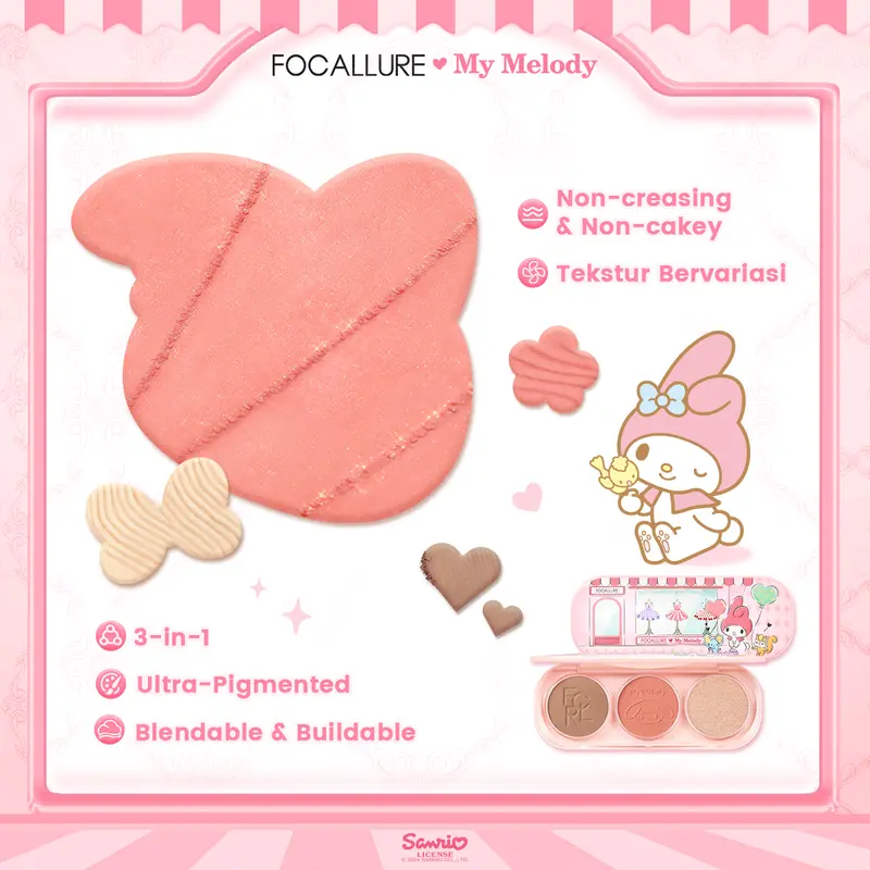 FOCALLURE X Sanrio #DressUpSlay Pro Sculpt 3-in-1 Facial Palette FA-F45 4