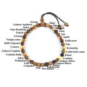 Indah craft-Gelang Tasbih 33 Butir 33 Jenis Kayu Langka Natural Alami