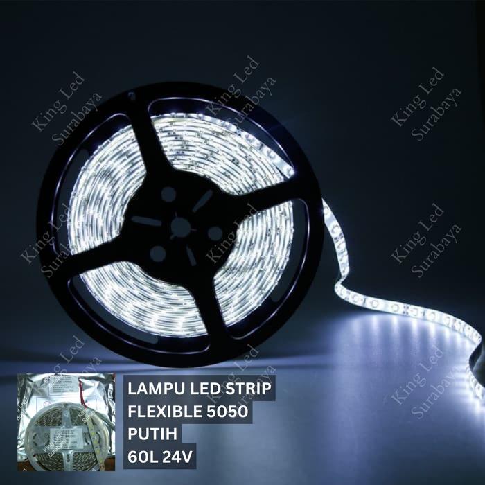 Gambar LED Strip Flexible 5050 300 LED /Roll 24V Waterproof 5 Meter SMD PUTIH dari King LED Surabaya Kota Surabaya Tokopedia