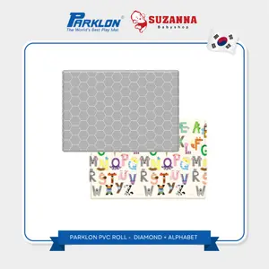 Parklon PVC Roll [Size XL] Diamond + Alphabet Playmat 235 x 140 x 1.6 cm - Playmat Bayi