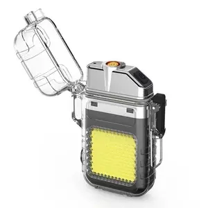 Korek Elektrik + Senter Mini LED Lampu Emergency Transparan Tahan Air