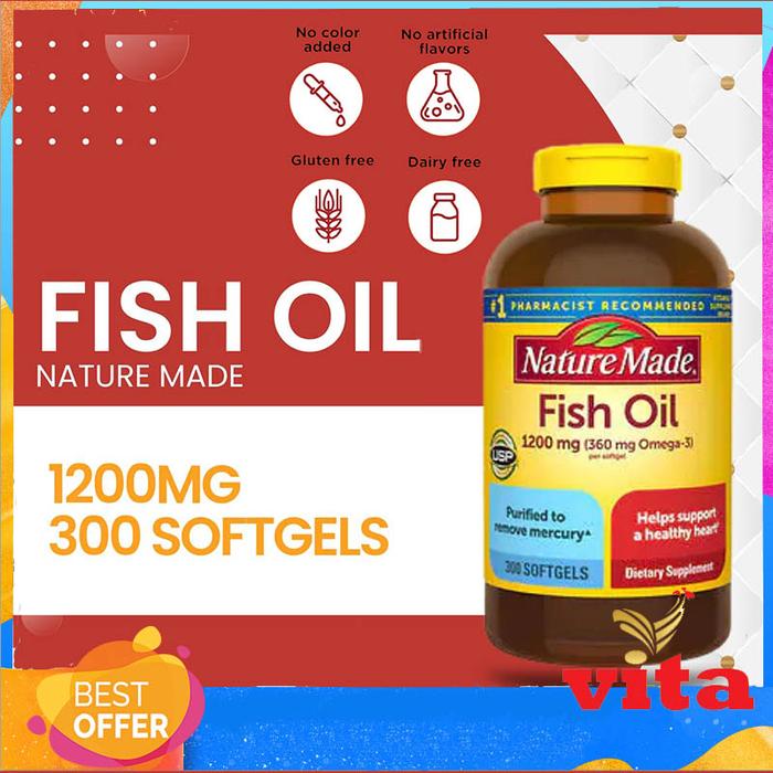Gambar Nature Made Minyak Ikan Fish Oil 1200mg 300 Softgels dari Tokovita1981 Kota Administrasi Jakarta Utara Tokopedia