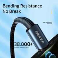 Gambar Essager Kabel Data Charger USB TYPE C To C 50cm 3A 60W PD Super Fast Charging Nylon Braided dari Queen-id Kab. Tangerang 4 Tokopedia