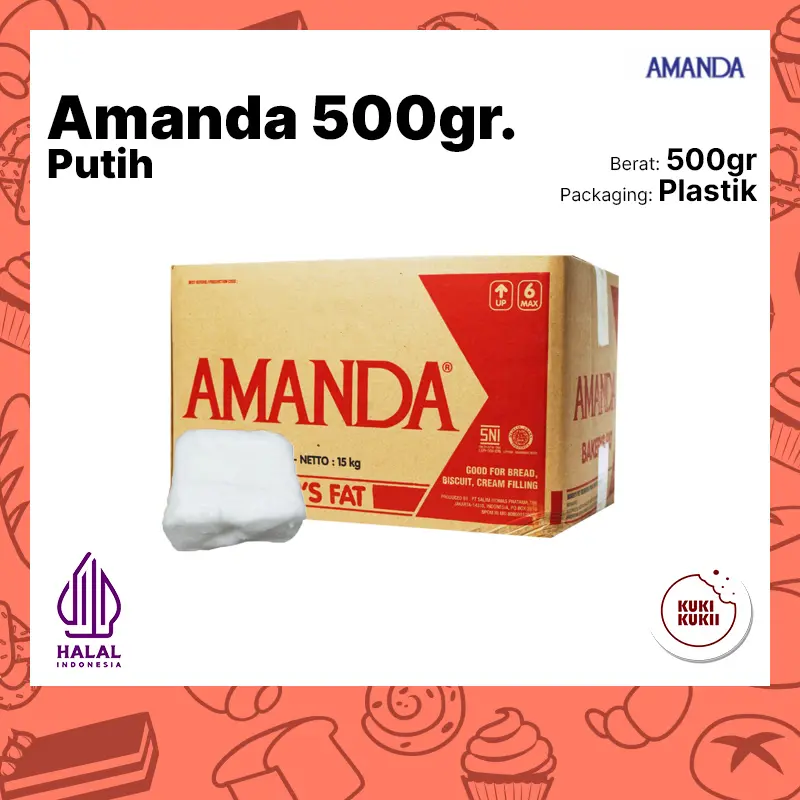 Amanda Baker Fat 500gr REPACK | Mentega KILOAN Amanda putih 500 gr