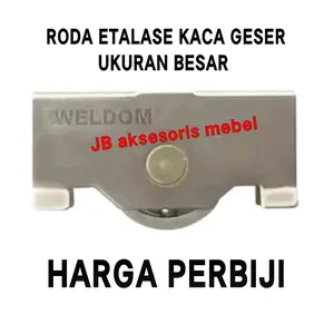 RODA SHOWCASE BESAR / RODA RELL REL RAIL ETALASE LEMARI KACA / ROLLER ROLL BESI PINTU KACA SLIDING GESER BUKAN MATEX