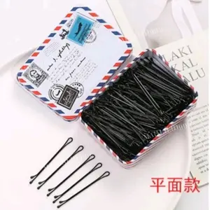MAIMAI Jepit Lidi+BOX /Jepitan Rambut Hitam Bobby Pintu Hair Pin 5.5cm