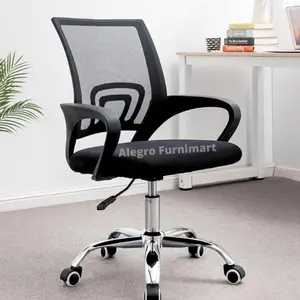 Kursi Kerja Kantor Jaring Putar Hidrolis kaki chrome besi