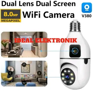 IP KAMERA CCTV BOLAM 360 PANORAMIC BENTUK LAMPU APLIKASI V380