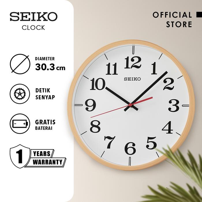 Gambar Jam Dinding Seiko Bulat QXA691A Detik Senyap Sweep 30.3 cm Original dari SEIKO Clocks Kota Administrasi Jakarta Barat Tokopedia