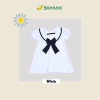 Gambar BANANA Dress sailor bayi perempuan krah pelipit pita besar - Putih, S dari BANANA Official Store Kota Administrasi Jakarta Timur 3 Tokopedia