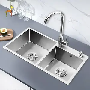 PROMO Paket Komplit Sink 8245 Stainless Stell / Bak Cuci Piring 2 Lubang Stainless