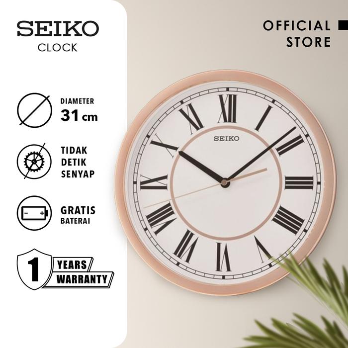 Gambar Jam Dinding Seiko Analog Bulat QXA665P Rose Gold 31cm Original dari SEIKO Clocks Kota Administrasi Jakarta Barat Tokopedia