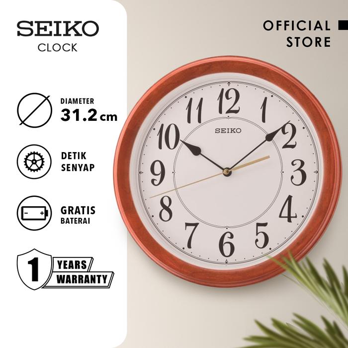 Gambar Jam Dinding Bulat Seiko QXA699Z Detik Senyap Sweep Brown 31cm Original dari SEIKO Clocks Kota Administrasi Jakarta Barat Tokopedia