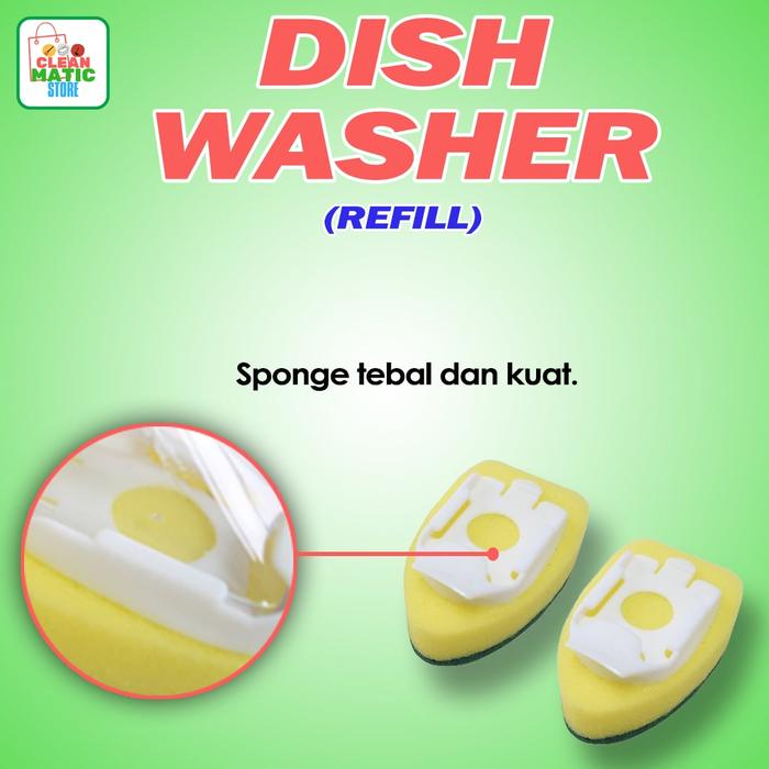 Gambar Scrubber Sponge Refill with Handle 001 - DISH WASHER REFILL dari Clean Matic Store Kota Tangerang Selatan Tokopedia
