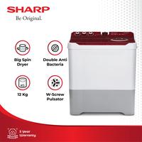 Gambar SHARP Mesin Cuci 2 Tabung ES-T1490WA-RD DOLPHINWAVE 14Kg Red dari Sharp Official Store Tangerang Kab. Tangerang 1 Tokopedia