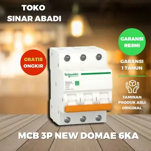 MCB SCHNEIDER NEW DOMAE 3 PHASE 6A 10A 16A 20A 25A 32A 40A 50A 63A 6KA 3P