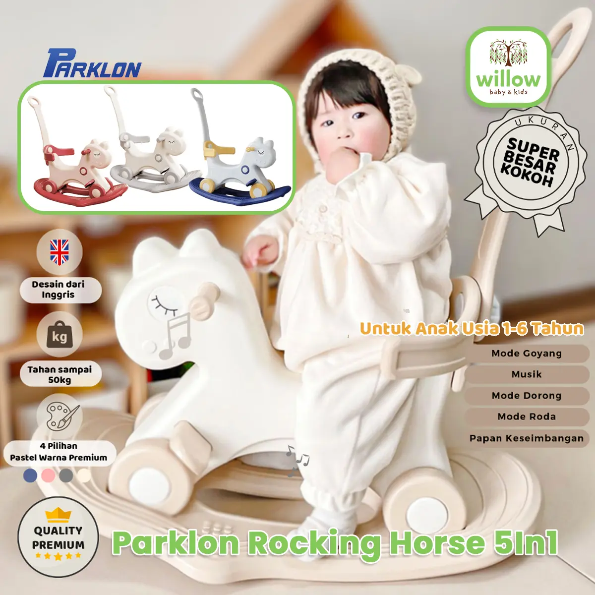 Mainan Anak - Parklon Rocking Horse 5In1